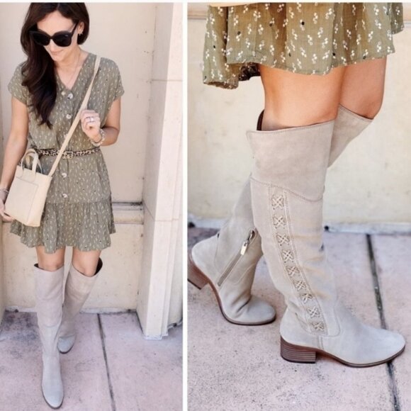 New Vince Camuto Kreesel Suede Leather Extended Calf Knee High Boot 10 - Picture 8 of 8